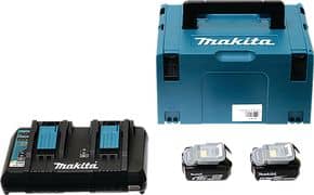 Pack 2 batteries + chargeur double 18 V