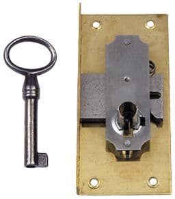 Serrure de bibliotheque à entailler Laiton limé