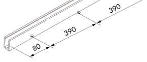 Rail bas pour verre fixe Hawa Porta 100 GWF