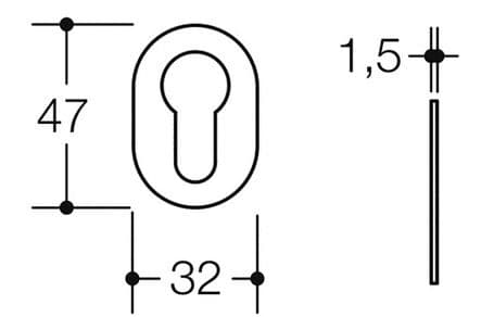 Réf. 072971 - Rosace de cylindre adhésive inox