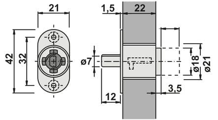 Réf. 227206 - Serrure à pression à cylindre z23