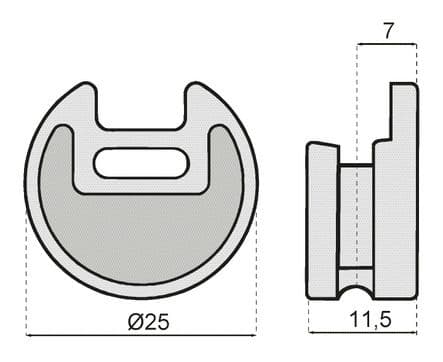 Réf. 234164 - Boîtier excentrique diamètre 25 mm